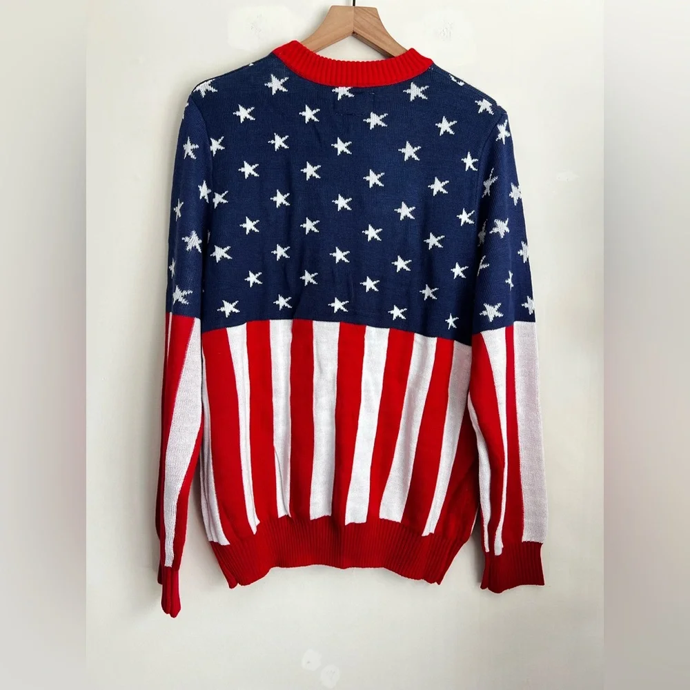 Tipsy Elves Lightweight American Flag USA Sweater XL - Picture 2 of 6